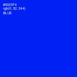 #0020F4 - Blue Color Image