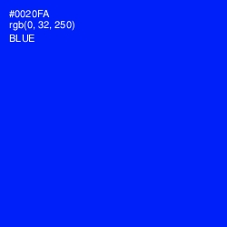 #0020FA - Blue Color Image
