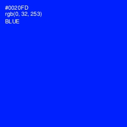 #0020FD - Blue Color Image