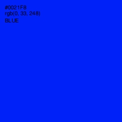 #0021F8 - Blue Color Image