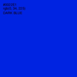 #0022E1 - Dark Blue Color Image