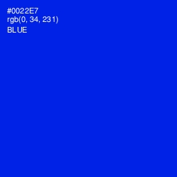 #0022E7 - Blue Color Image