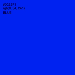 #0022F1 - Blue Color Image