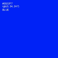 #0022F7 - Blue Color Image