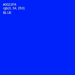 #0022FA - Blue Color Image