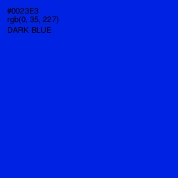 #0023E3 - Dark Blue Color Image