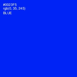 #0023F5 - Blue Color Image