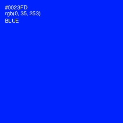 #0023FD - Blue Color Image