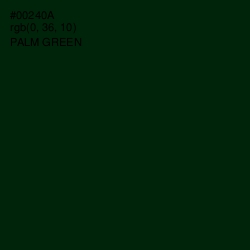 #00240A - Palm Green Color Image