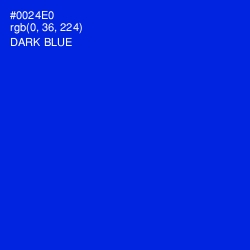 #0024E0 - Dark Blue Color Image