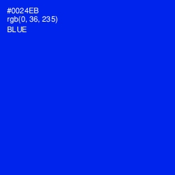 #0024EB - Blue Color Image