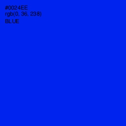 #0024EE - Blue Color Image