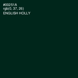 #00251A - English Holly Color Image