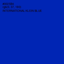 #0025B4 - International Klein Blue Color Image