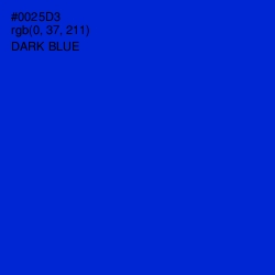 #0025D3 - Dark Blue Color Image