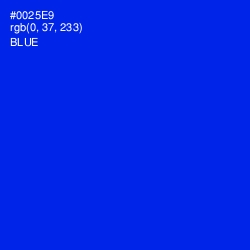 #0025E9 - Blue Color Image