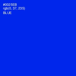 #0025EB - Blue Color Image