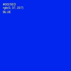 #0025ED - Blue Color Image