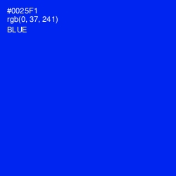#0025F1 - Blue Color Image