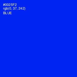 #0025F2 - Blue Color Image