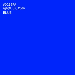 #0025FA - Blue Color Image