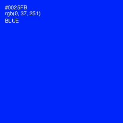 #0025FB - Blue Color Image