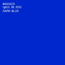 #0026CD - Dark Blue Color Image
