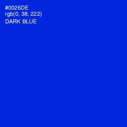 #0026DE - Dark Blue Color Image