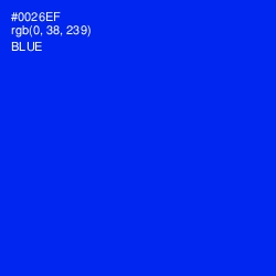 #0026EF - Blue Color Image