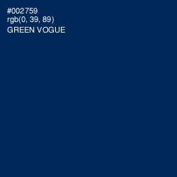 #002759 - Green Vogue Color Image
