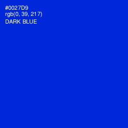 #0027D9 - Dark Blue Color Image