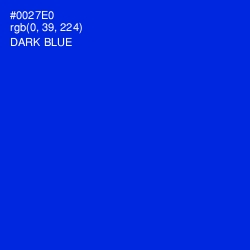 #0027E0 - Dark Blue Color Image