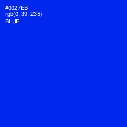 #0027EB - Blue Color Image