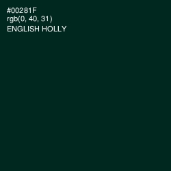 #00281F - English Holly Color Image