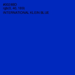 #0028BD - International Klein Blue Color Image