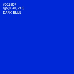 #0028D7 - Dark Blue Color Image