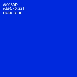 #0028DD - Dark Blue Color Image