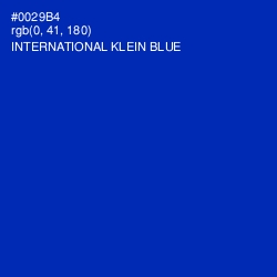 #0029B4 - International Klein Blue Color Image