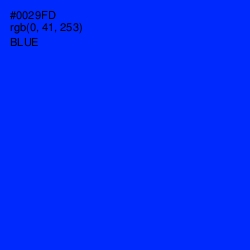 #0029FD - Blue Color Image