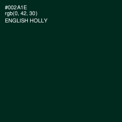 #002A1E - English Holly Color Image