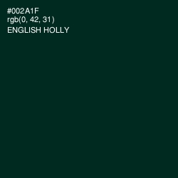 #002A1F - English Holly Color Image