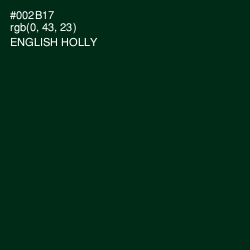#002B17 - English Holly Color Image