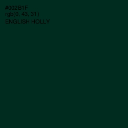 #002B1F - English Holly Color Image