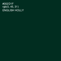 #002D1F - English Holly Color Image