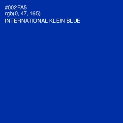 #002FA5 - International Klein Blue Color Image