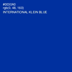 #0030A0 - International Klein Blue Color Image