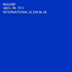 #0030BF - International Klein Blue Color Image