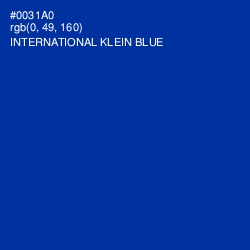 #0031A0 - International Klein Blue Color Image