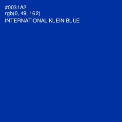 #0031A2 - International Klein Blue Color Image