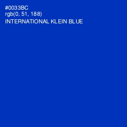 #0033BC - International Klein Blue Color Image